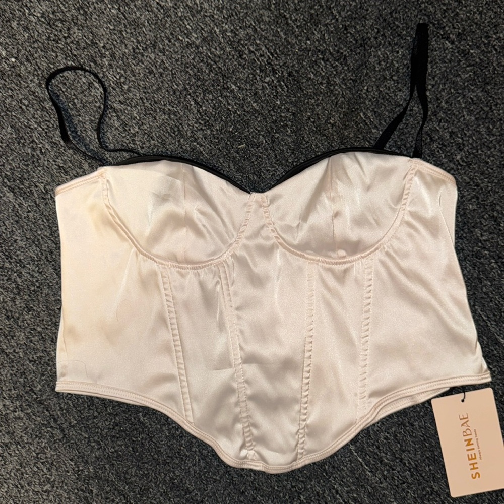 Silk corset bustier top